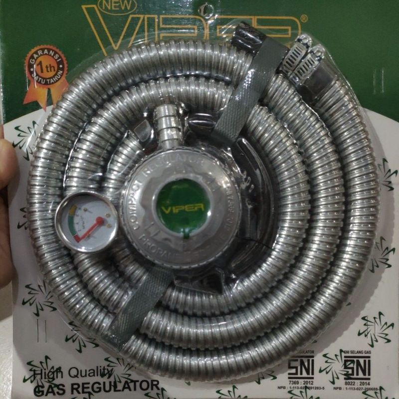 Selang gas paket + regulator meteran viper selang paket komplit SNI / regulator gas / kepala gas