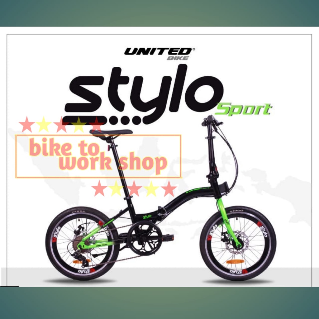 SEPEDA LIPAT UNITED STYLO 20 INCH 6 SPEED FOLDING BIKE GRAB GOJEK INSTAN 1