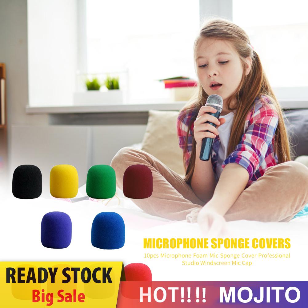 Mojito*10pcs Microphone Foam Professional Studio Windscreen Mic Sponge Cover Cap