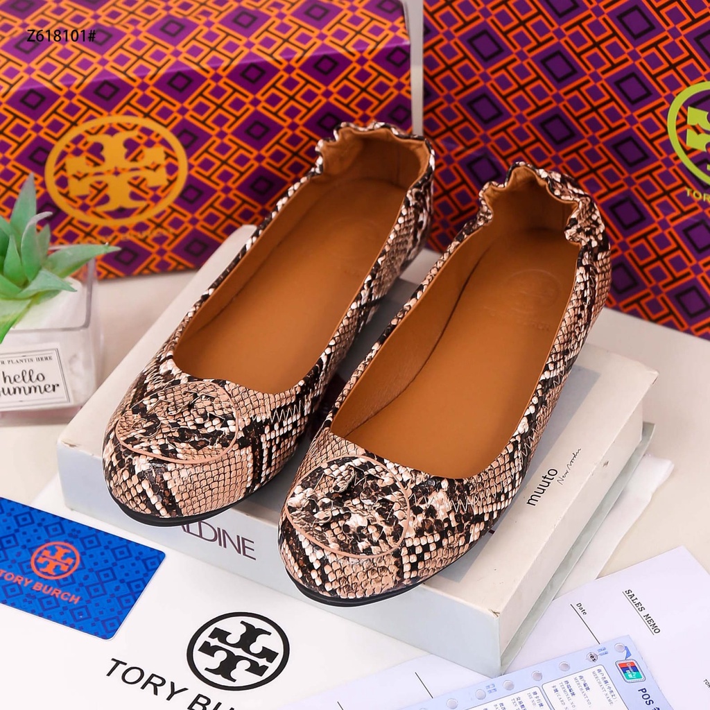 TB Minnie Snakeskin Ballet Flat Shoes Z618101