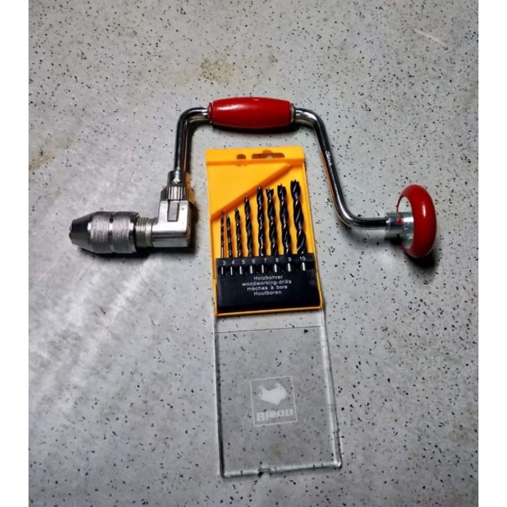 Bor kayu plus mata bor set - bor kayu set manual