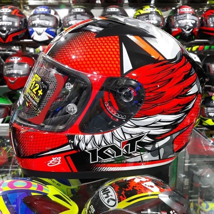 Helm KYT R10 Andi Gilang GP Red Fluo Wing R 10