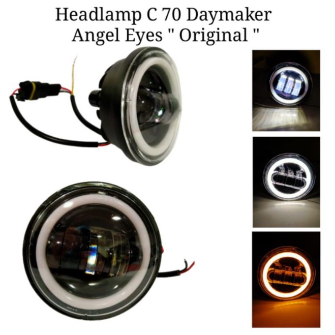 Lampu Depan LED C70 Reflektor C70 Ori Angel Eye Headlamp C70 Angel Eyes