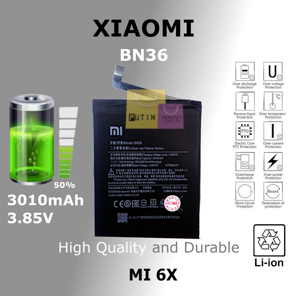 (P) Baterai batre batere battery Original Xiaomi MI6X / MI 6X / BN36