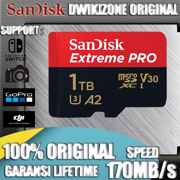 [DGB] SANDISK EXTREME PRO 1TB 4K 170MB/s MICRO SD A2 U3 HIGH SPEED MICROSD RESMI ORI 1 TB