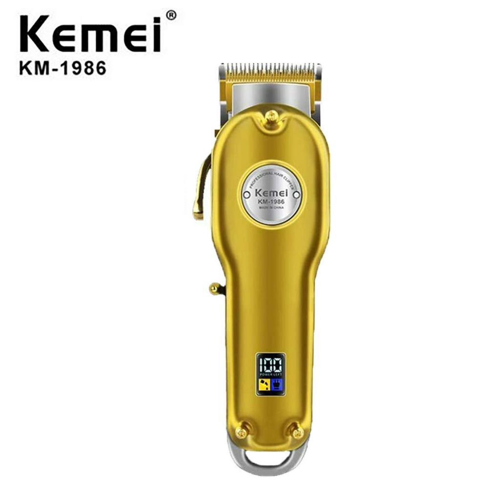 KEMEI 1986 Gold Alat Mesin Cukur Rambut Hair Clipper Trimmer Electric Cordless Professional KM-1986