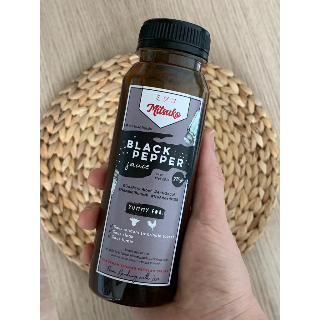 

BLACK PEPPER SAUCE 275 gram Mitsuko - saus saos lada hitam halal tumis untuk daging 1 kg