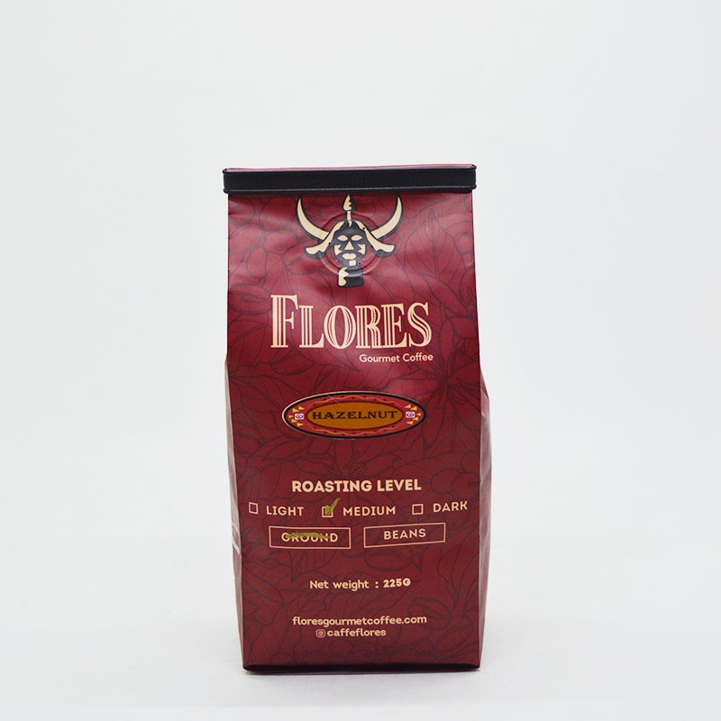 

FLORES COFFEE HAZELNUT BEANS 225 G