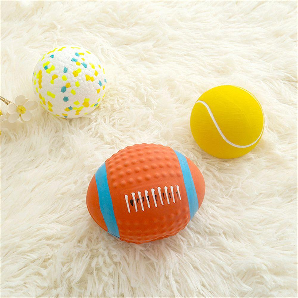 Solighter Dog Chew Toys Molar Bite Pembersih Gigi Interaktif Latex Puppy Chew Ball