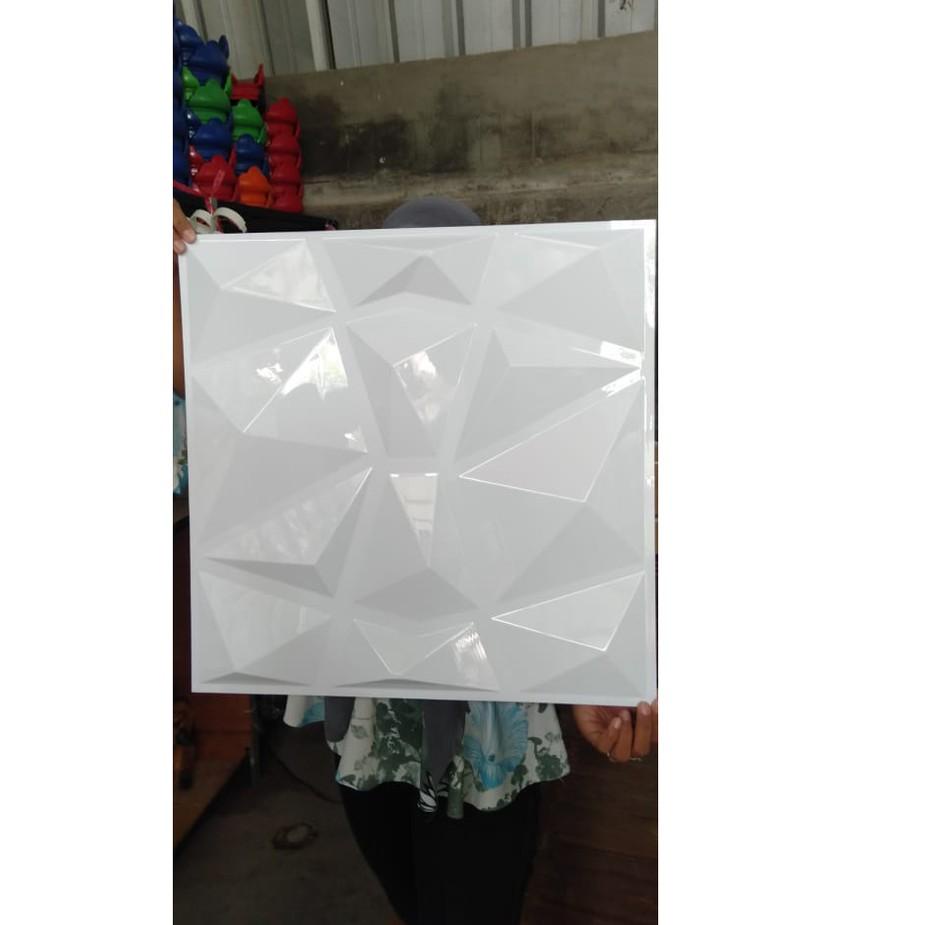 MALL WALL PANEL 3D PVC DEKORATIF DINDING WARNA PUTIH terbaru