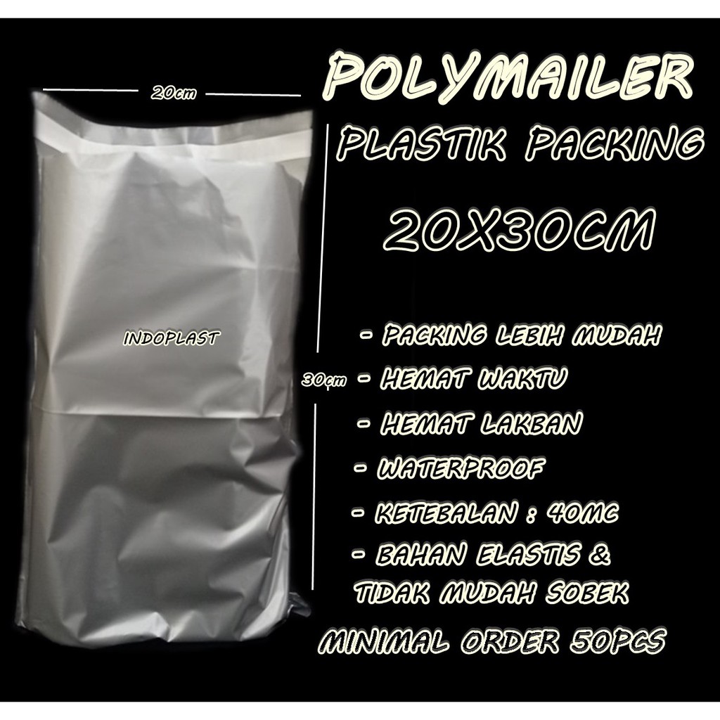 

50PCS Plastik packing polymailer/plastik amplop packing olshop 20x30