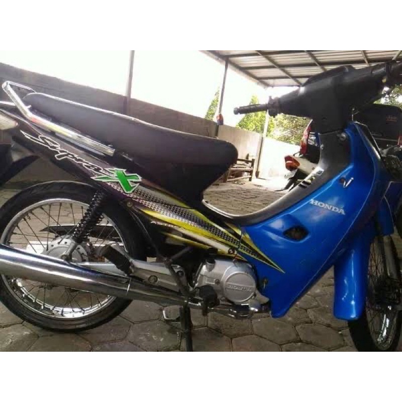 original nos striping honda supra x biru hitam 2002 2003