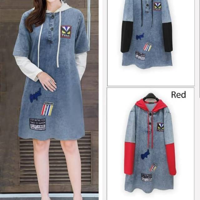 Midi dress/ Tunik Jeans Hoodie