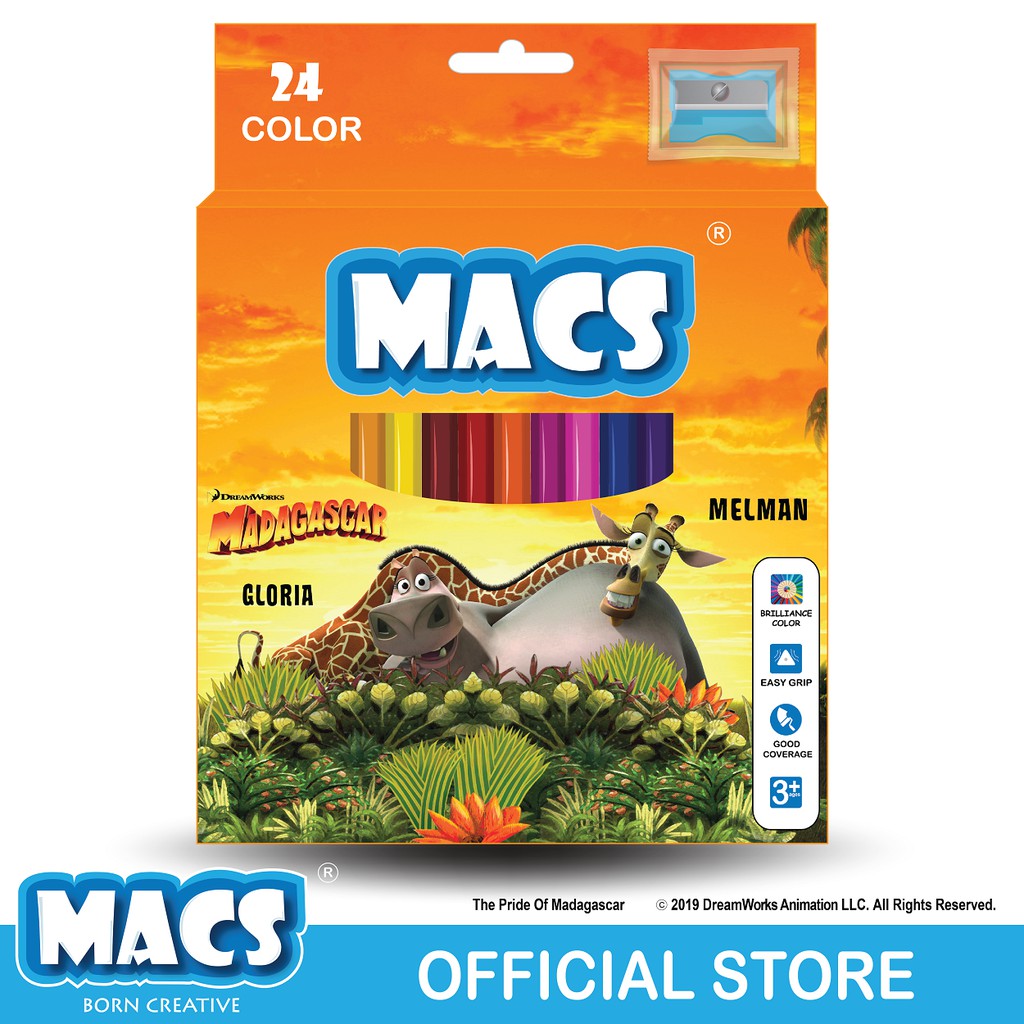 

MACS Pensil warna 24 color pencils Madagascar edition