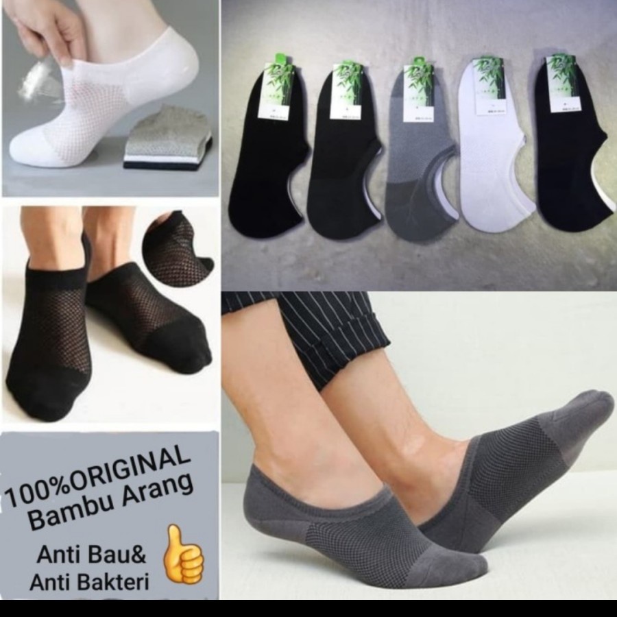 Kaos Kaki Anti Bau Bakteri Serat Bambu Arang Charcoal Fiber Bamboo Set