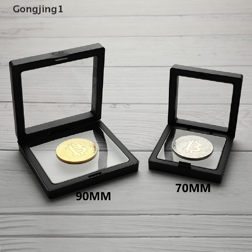 Gongjing1 Koin Bitcoin Litecoin Ripple Bahan Metal Dengan Stand Display