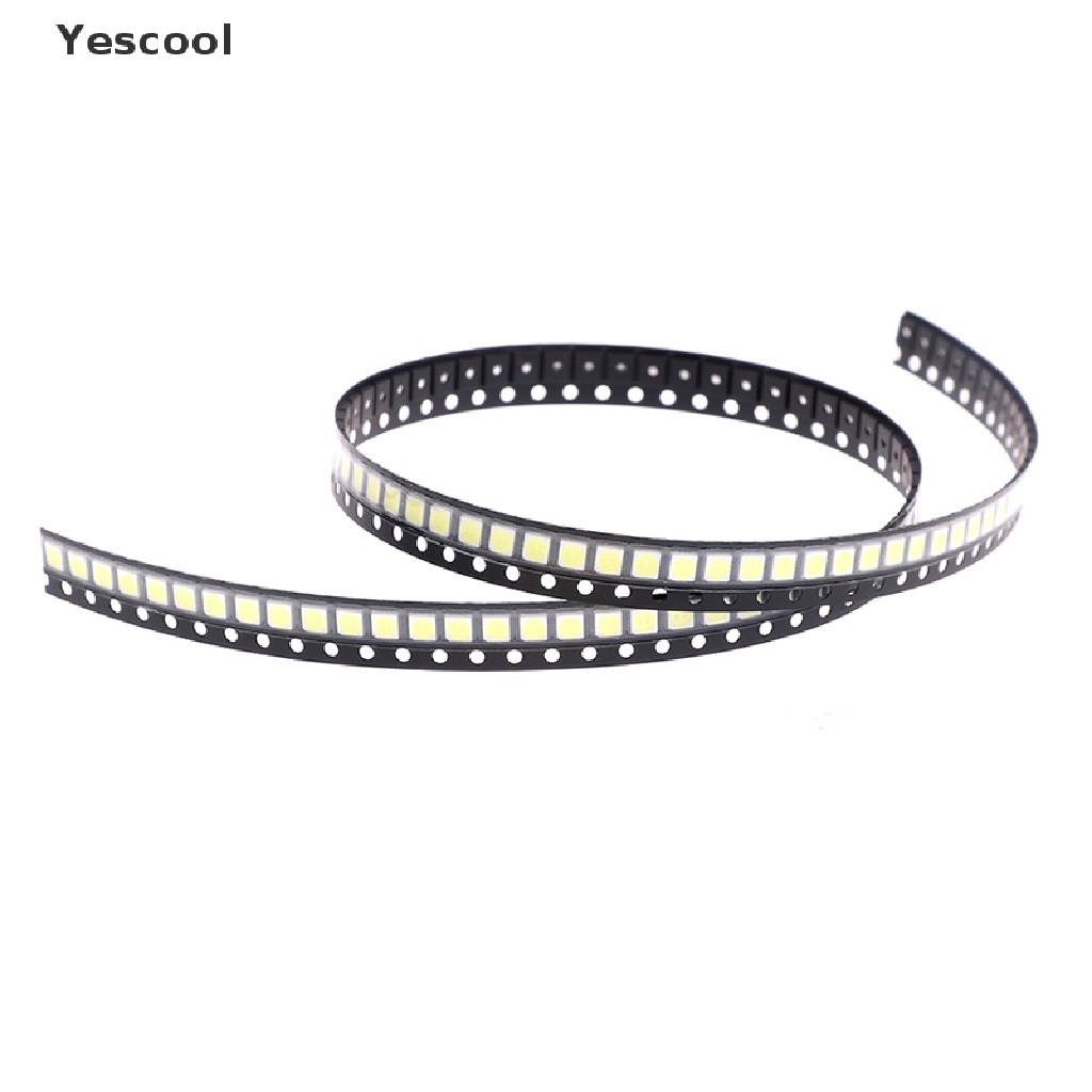 Yescool 100Pcs Chip LED SMD 2835 / 3528 1W 3V Cold White Untuk TV LED Diodes