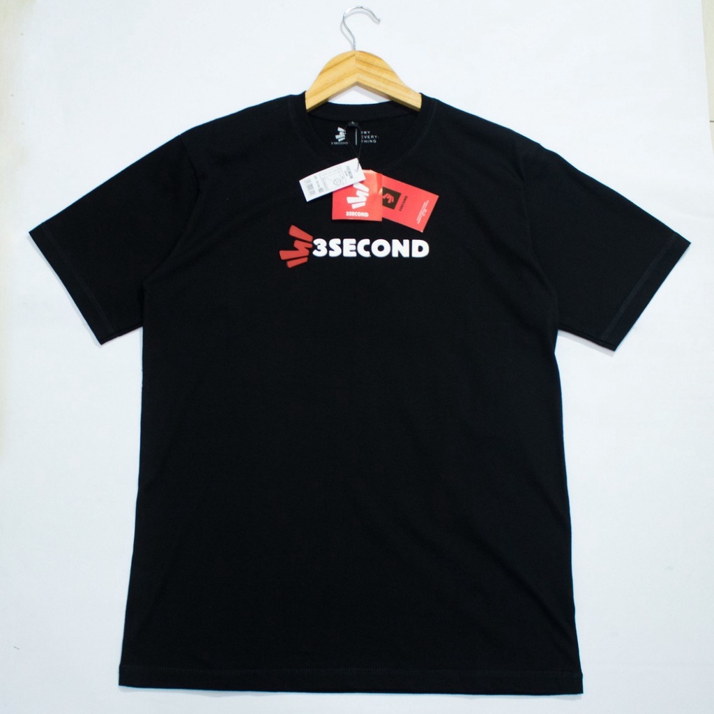 T-Shirt 3Second Floking l Kaos 3Second Sablon Floking Premium Quality