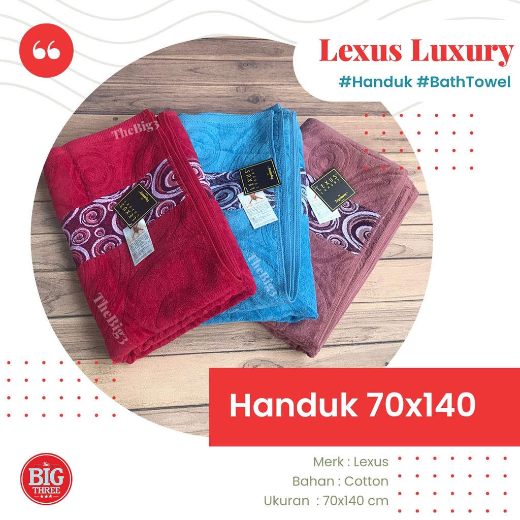 LEXUS HANDUK 70X140cm - HALUS LEMBUT / BAYI MANDI / 70x140 / Besar / POLOS / WARNA / Motif - Biru Maroon Pink Fanta TBT