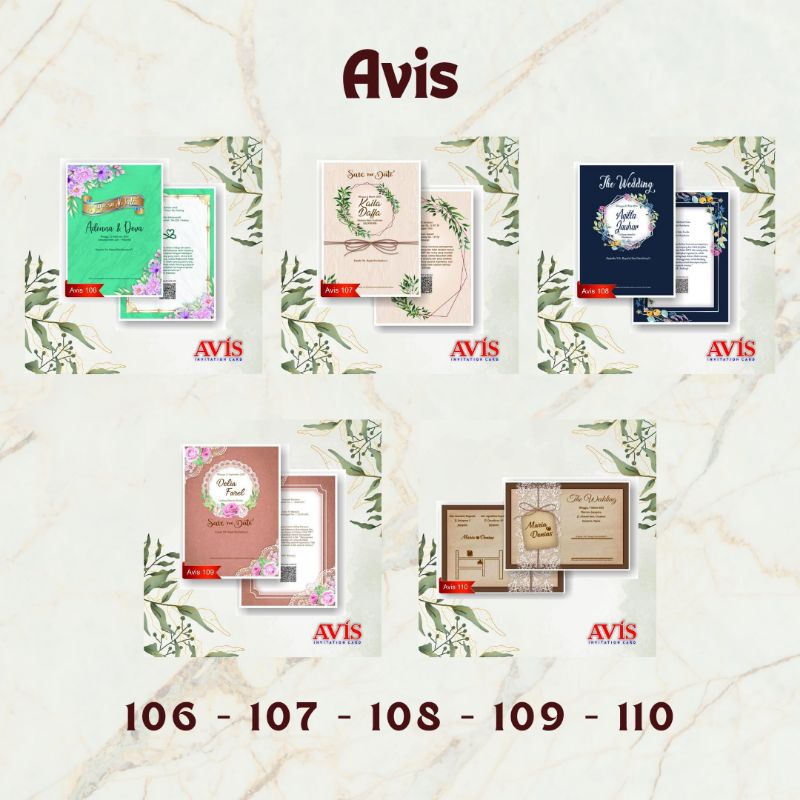 Blangko Undangan Avis 106, 107, 108, 109, 110