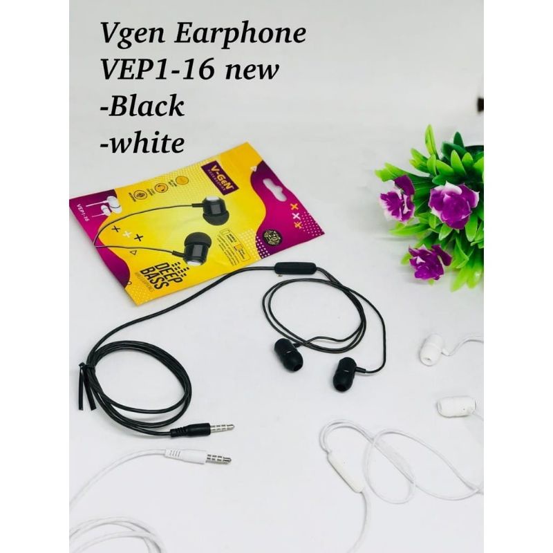 HEADSET VGEN VEP1-16 DEEP BASS HANDSFREE EARPHONE V-GEN VEP1-16 DEEP BASS