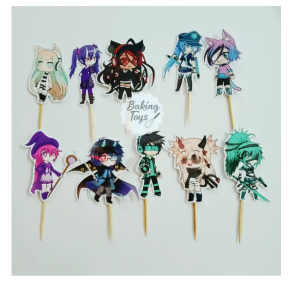 Gacha Life Topper Cupake Birthday / Hiasan Cupcake Ulang Tahun