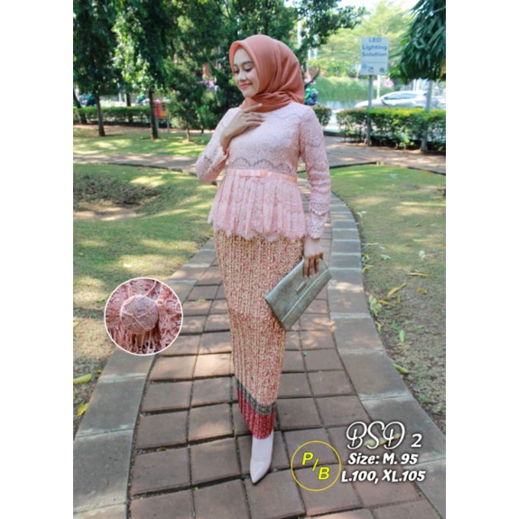 Setelan Kebaya Brukat Peplum BSD Rok Mermaid