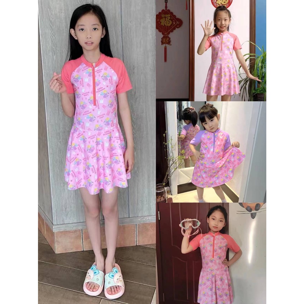 ANGEL baju renang anak perempuan setelan one-piece rok 4-16TH