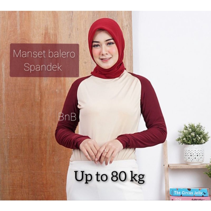 Manset Handsock Sambung Balero Manset Cewek Lengan Panjang Hitam Spandek Muat Up 80 kg Jumbo Terbaru xl - xxxl