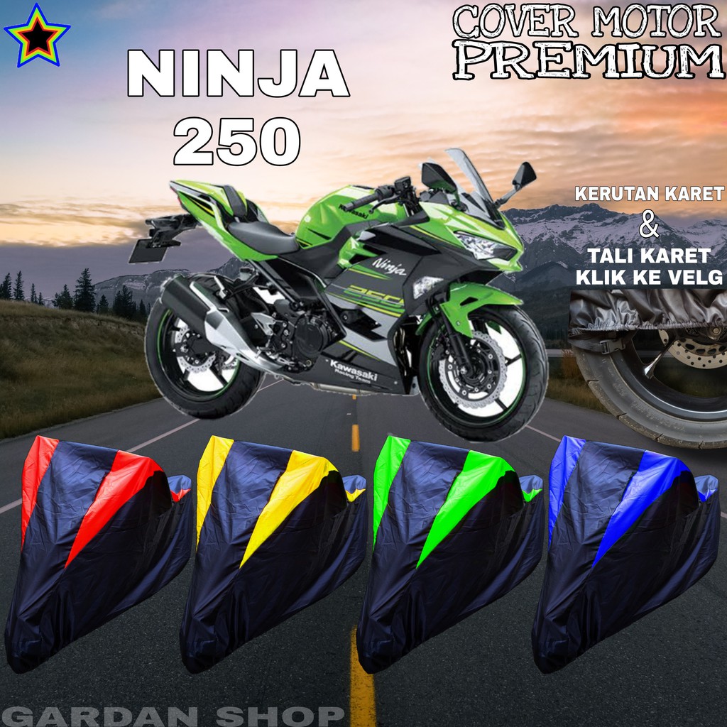 Sarung Motor NINJA 250 Hitam KOMBINASI Body Cover Penutup Ninja PREMIUM