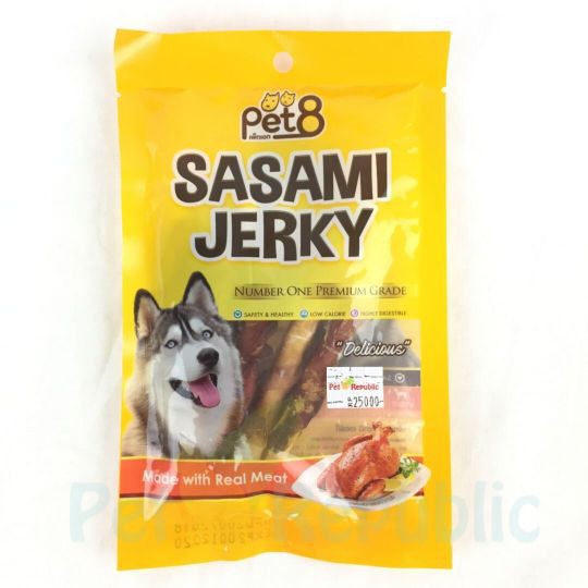 

Dog Snack PET8 SASAMI JERKY Variant 50gram