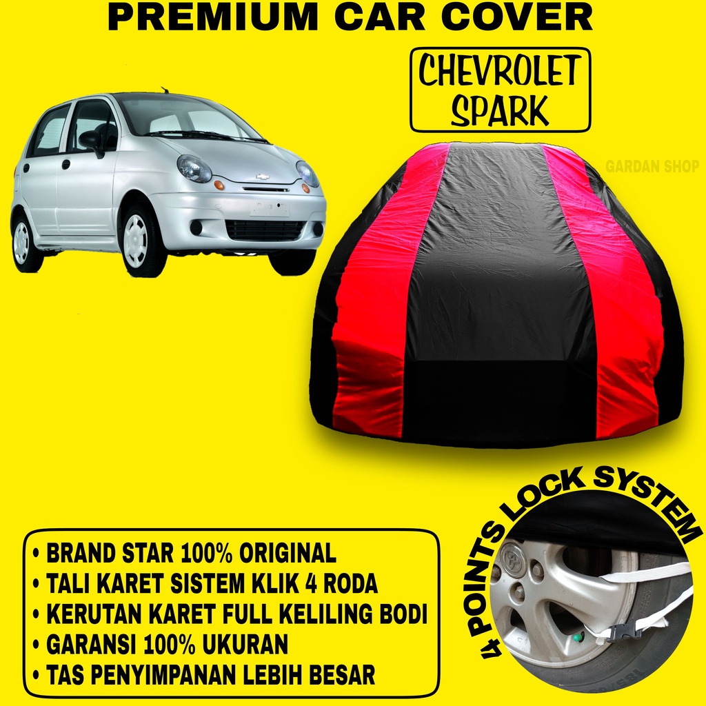 Body Cover CHEVROLET SPARK Sarung MERAH Penutup Pelindung Bodi Mobil Chevrolet Spark Waterproof