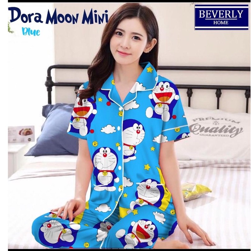 SETELAN PIYAMA WANITA LENGAN PENDEK / BAJU TIDUR WANITA KATUN MOTIF KARAKTER CP TERMURAH