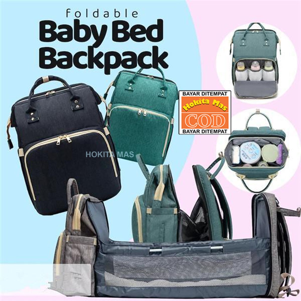 Tas Bayi Multifungsi Tempat tidur lipat Baby diapers bag Perawatan tas Perlengkapan Ransel Backpack