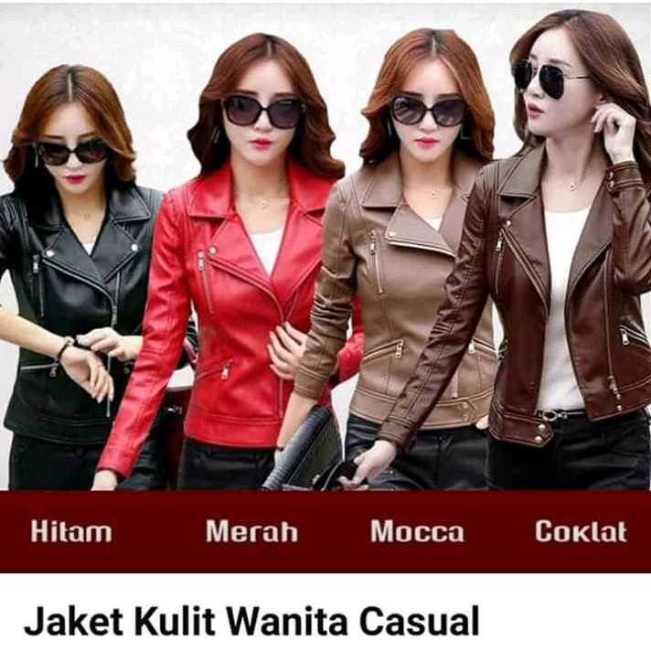 PREMIUM Jaket Kulit wanita Elegant Black ARL 033 Silverstone RFLA Ariel Noah Sintetis 90 Mirip Kulit