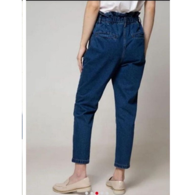 Celana Jeans Pinggang Karet Highwaist Nevada