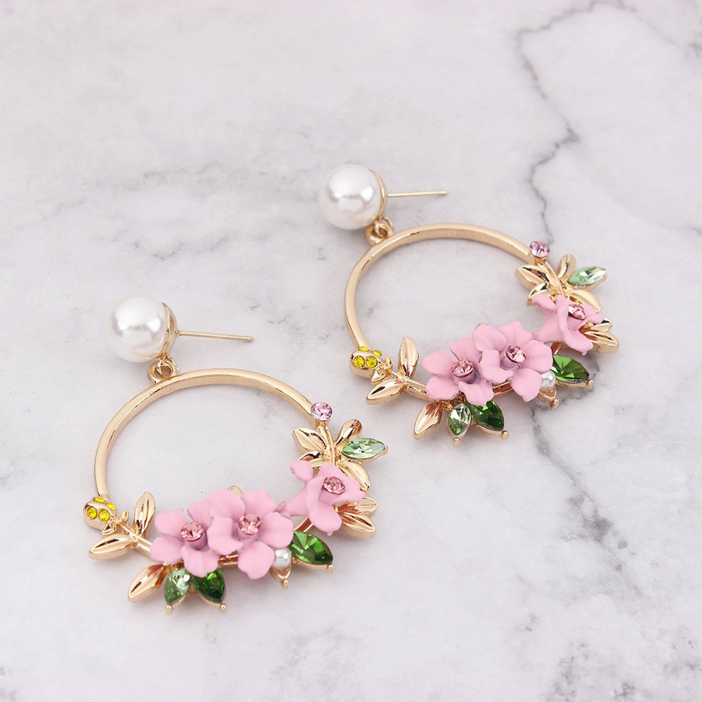 Anting Desain Bunga jewllery Mutiara anting Korea