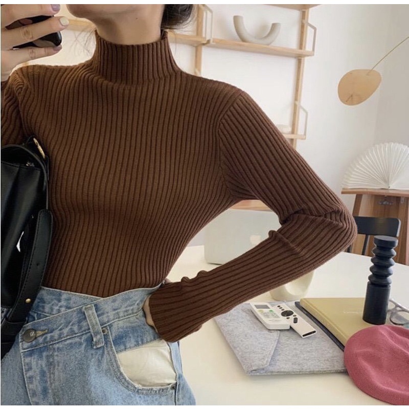 [IMPORT] Baju Wanita Lengan Panjang | Turtleneck Atasan Wanita | Atasan Hijab | A3