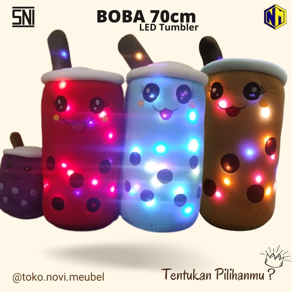 Boneka Boba Bantal Boba Giant Super Besar 70 cm LED SNI