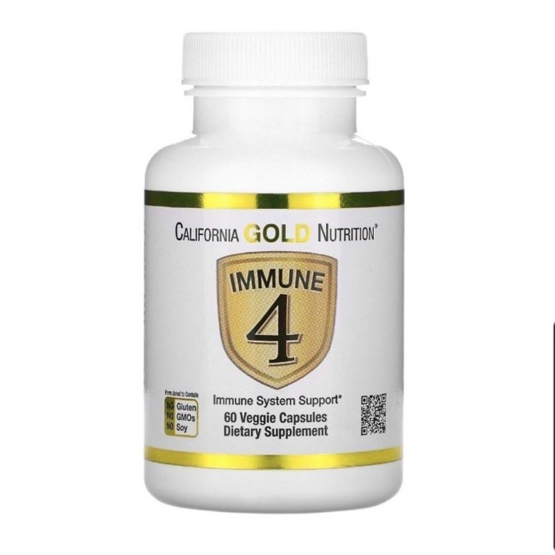 ORIGINAL ! California Gold Nutrition Immune 4 - 60 &amp; 180 Vege Capsules