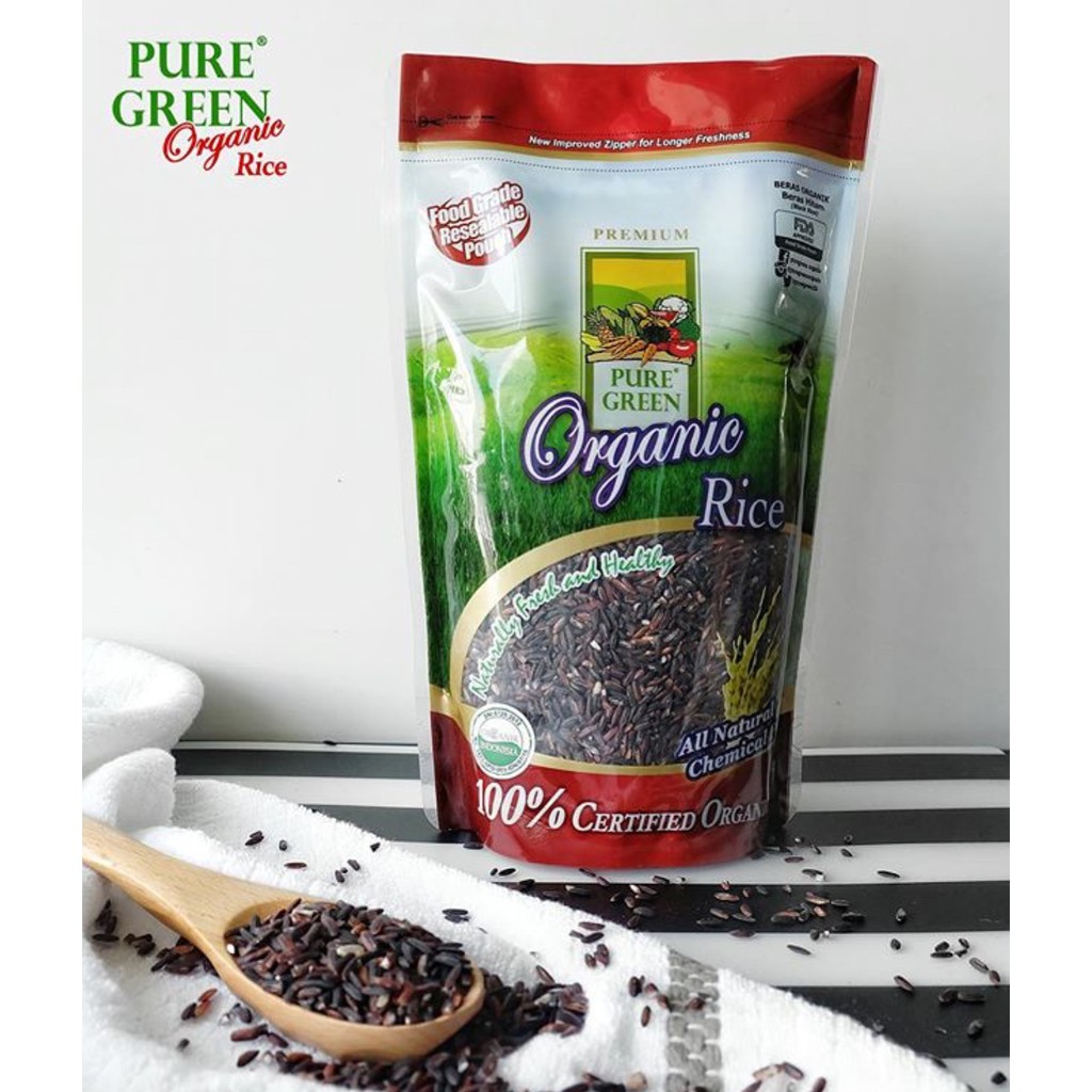 

Beras Organik Pure Green Organic Rice Beras Hitam 1kg