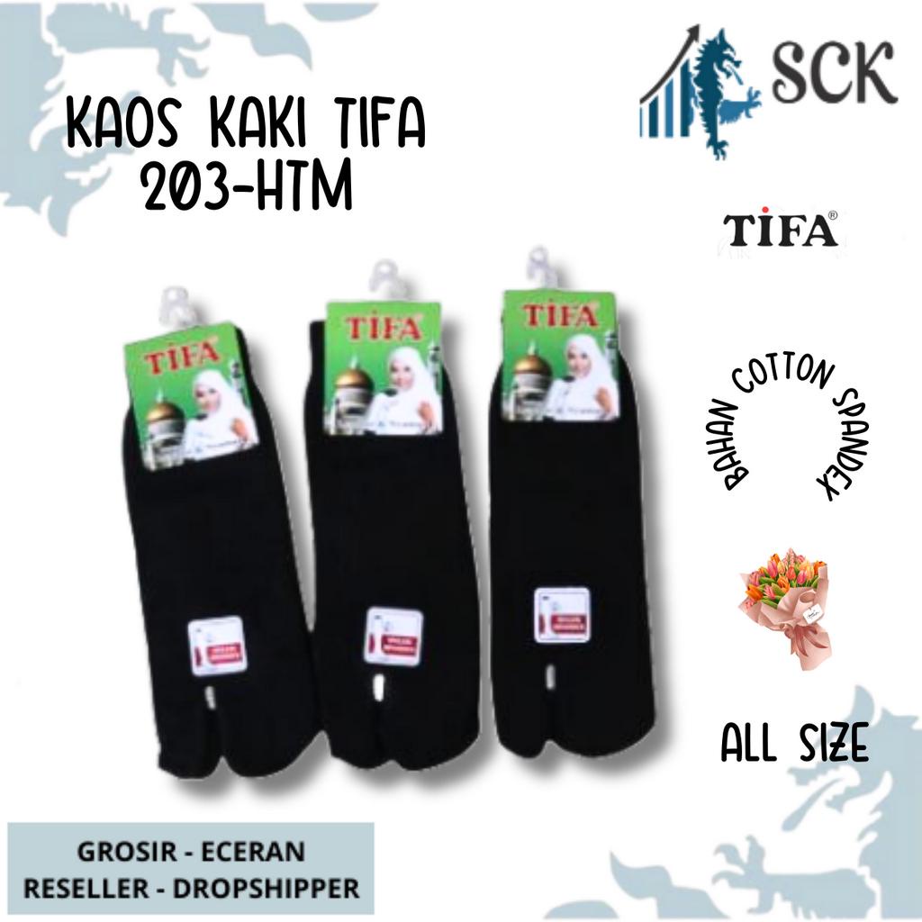 Kaos Kaki Wanita TIFA 203 Tumit Muslim Warna Hitam / Kaos Kaki Wanita Muslimah TUMIT 2 Jari