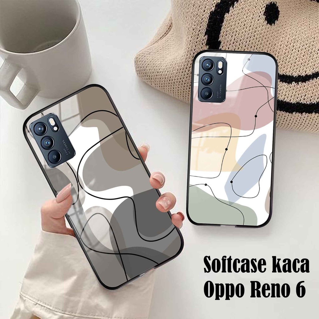 OPPO RENO 6 4G [MG-104] Softcase Kaca RENO 6 4G Case Hp RENO 6 4G Casing Hp RENO 6 4G Softcase RENO 