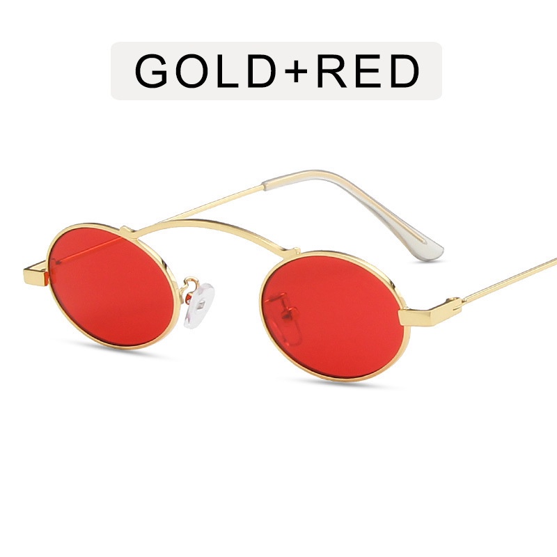 （YUZHU）COD New Fashion Arched Single Beam Metal Frame Kacamata Oval Retro Kacamata Gaya Barat Modern