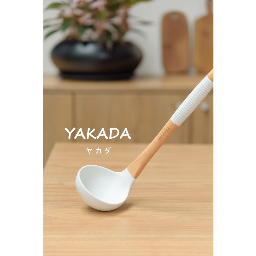 Orinoco Alat Masak Double Silicone Y-203 Gagang Kayu Tahan Panas Bpa Free Food Grade - Kitchen Utensils Anti Leleh Dua Lapis Silikon-C. SOLID LADLE