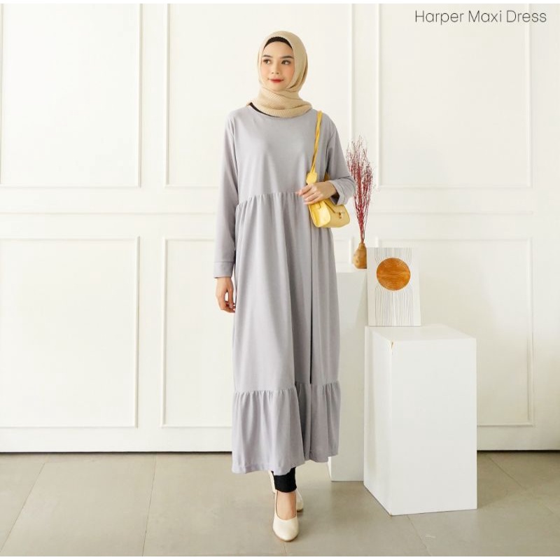 Gamis terbaru wanita remaja elegan / Harper Maxi dress valica