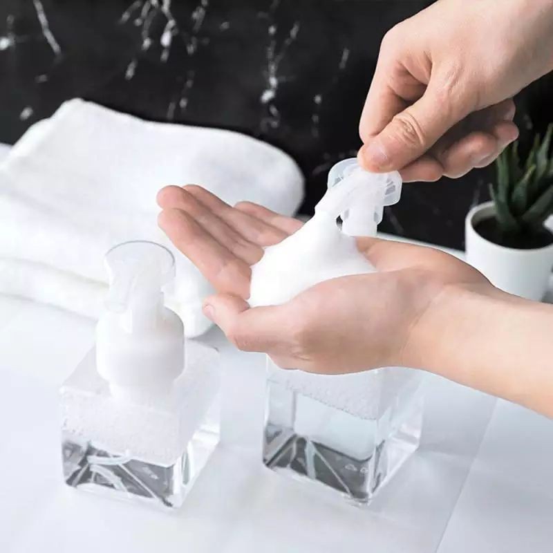 Botol Foam Maker 650ml 400ml 250 Kotak Tutup Putih botol pump foamer foaming bottle sabun cair busa botol pembuat busa botol pencet keluar busa isi ulang refill reusable