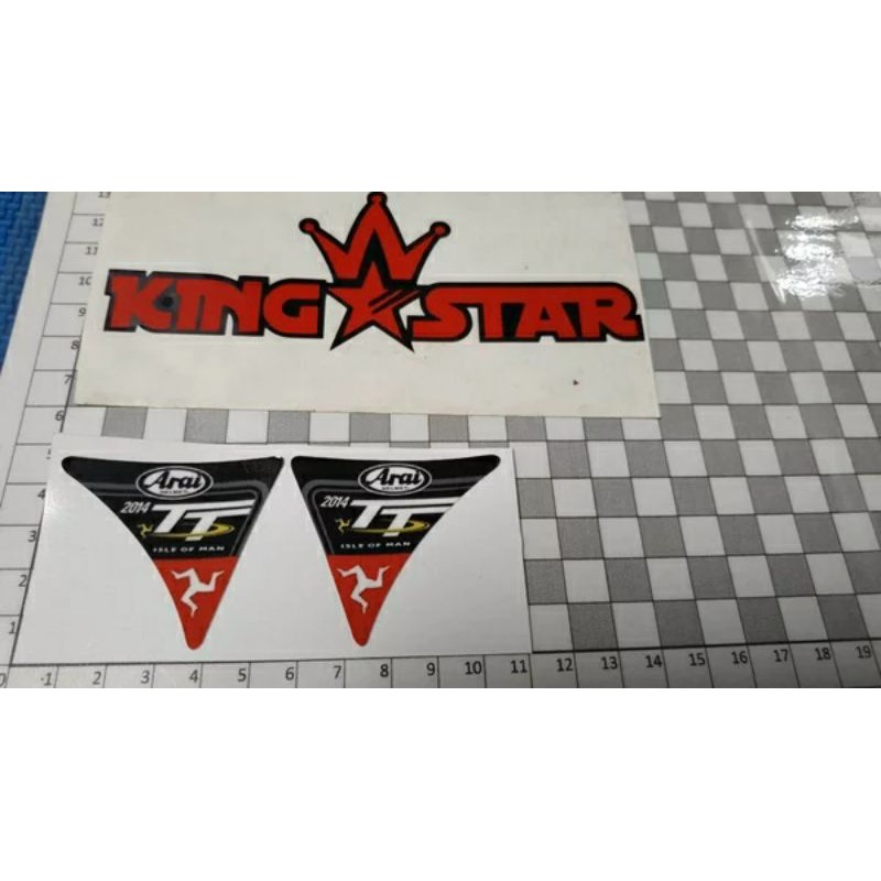 stiker visor arai iom tt 2014