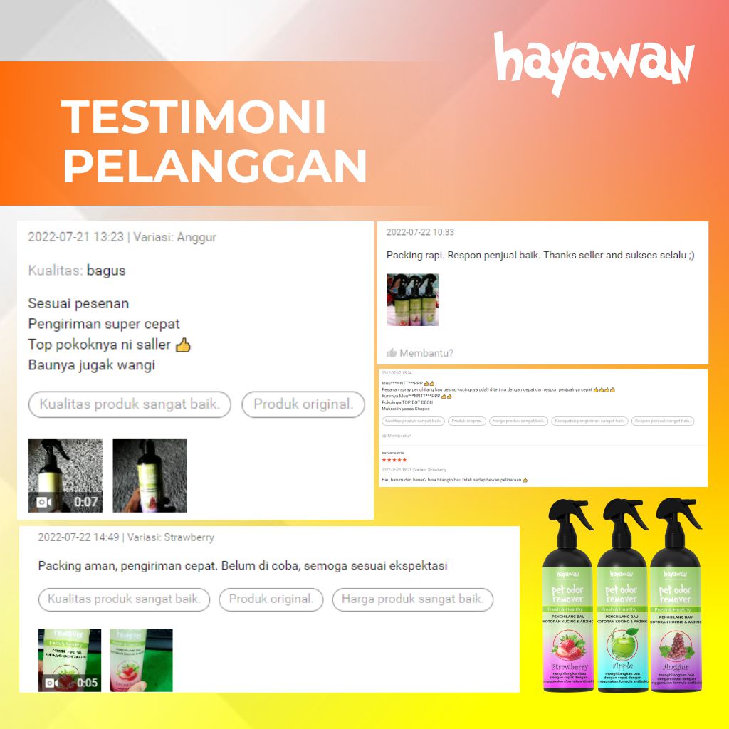 Penghilang bau kucing penghilang bau kotoran kucing penghilang bau kandang kucing penghilang bau kencing kucing farfum kucing penghilang bau pesing kucing pet odor remover  - Aroma Strawberry By Hayawan