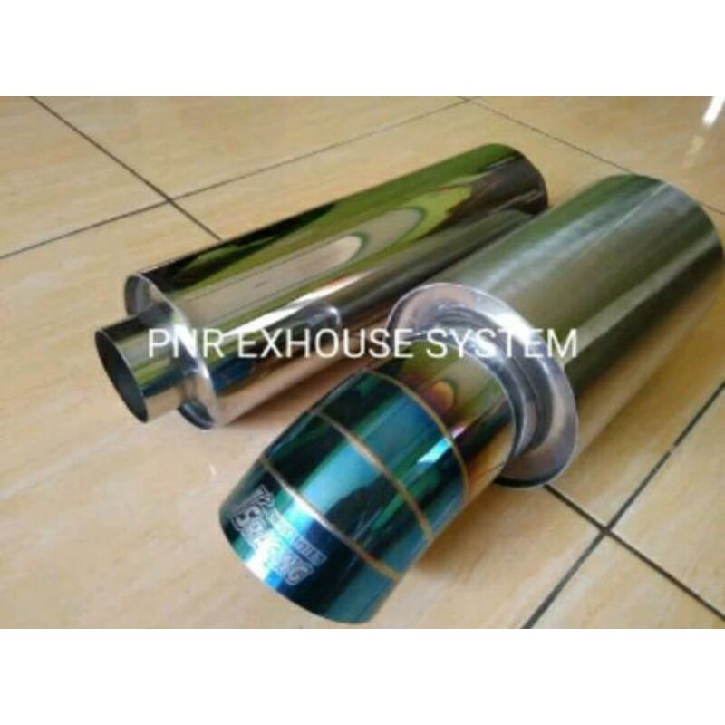 knalpot mobil racing js racing satu set + resonator